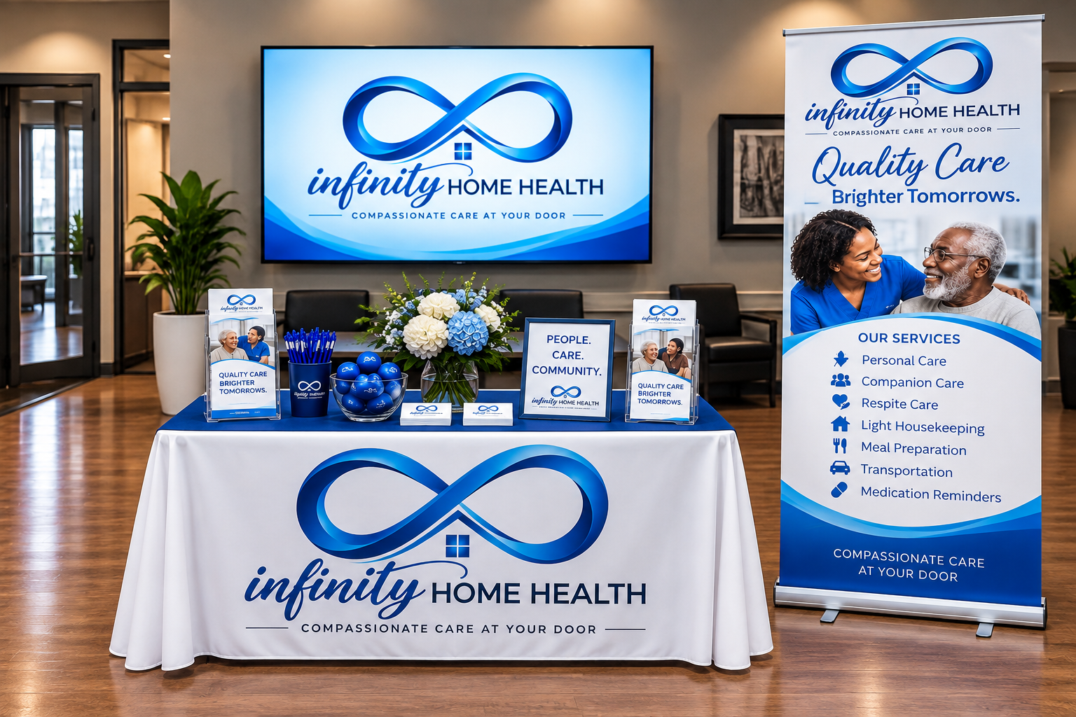 Caregiver and client sharing a warm moment in a home setting